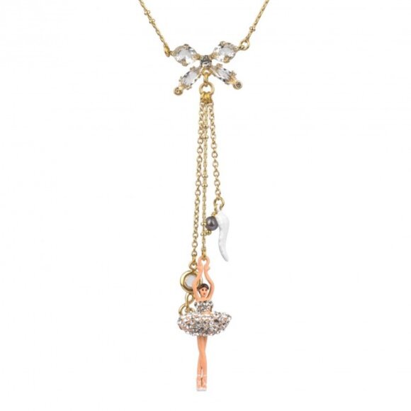 Les Nereides Pas de Deux Lux Multi Element Silver Crystal Necklace